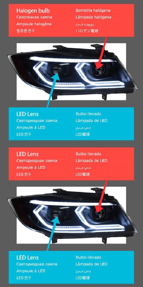 ヘッド ランプ 適用: E90 LED ヘッドライト 2005-2012 ヘッドライト 320i 325i 318i DRL ウインカー ハイ ビーム エンジェル アイ プロジェクター LED ロー ビーム・フル LED AL-OO-8140 AL Car light|オートパーツエージェンシー