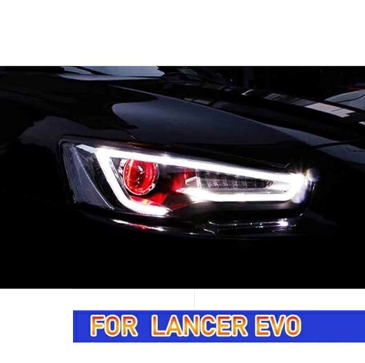 ヘッド ランプ 適用: 三菱 ランサー LED ヘッドライト 2009-2016 ヘッドライト EVO DRL ウインカー ハイ ビーム キセノン・LED イビルアイなし・デビル アイ AL-OO-8244 AL Car light|オートパーツエージェンシー