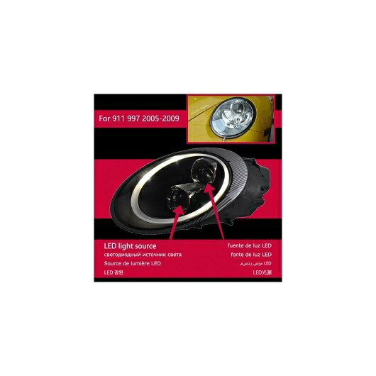 ヘッド ランプ 適用: ポルシェ/PORSCHE 997 LED ヘッドライト 2005-2009 ヘッドライト 991 DRL ウインカー ハイ ビーム エンジェル アイ プロジェクター レンズ フル LED AL-OO-8067 AL Car light