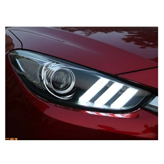 適用: MAZDA3 ヘッドライト 2017-2019 MAZDA3 アクセラ LED ヘッドライト DRL ダイナミック LED ウインカー バイキセノン レンズ ロー ビームバルブなし AL-OO-8288 AL Car light｜オートパーツエージェンシー