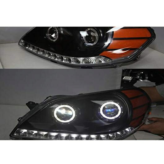 適用: トヨタ マーク II GX110 LED ヘッドライト ブラック ハウジング 2003-2007 6000K オール LED AL-OO-8361 AL Car light｜オートパーツエージェンシー