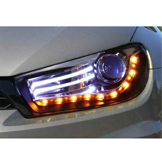 適用: フォルクスワーゲン/VOLKSWAGEN シロッコ LED ヘッドライト DRL レンズ ダブル ビーム H7 HID キセノン バイキセノン レンズ LED バルブ イン ロー ビーム AL-OO-8368 AL Car light