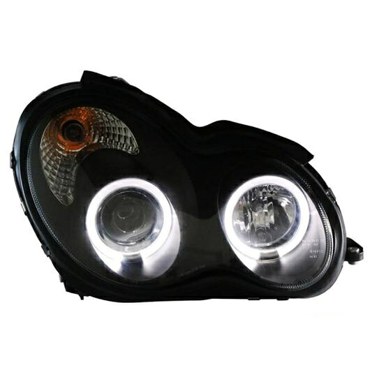 適用: メルセデス・ベンツ 2000-2007 W203 C63 C200 C230 C280 C300 LED エンジェルアイ LED ヘッド ライト フロント ランプ DRL デイタイム バルブなし AL-OO-8396 AL Car light