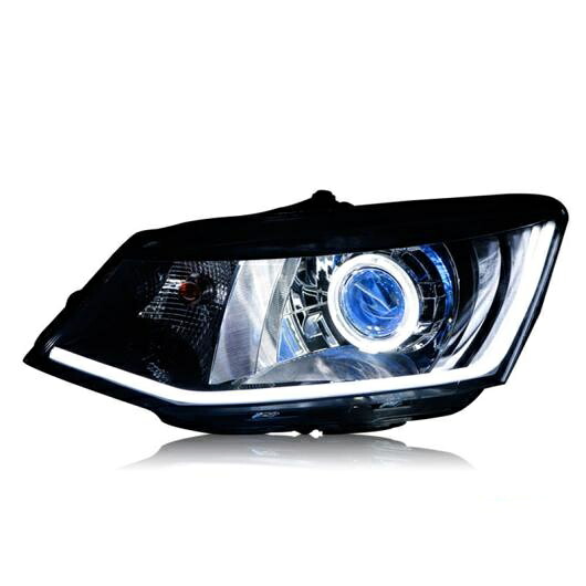 LED ヘッドライト 適用: シュコダ ファビア 2015-2018 LED ヘッドライト ファビア ヘッド ランプ エンジェル アイ LED フロント ライト バイキセノン レンズ LED 4300K～6000K AL-OO-8450 AL Car light｜オートパーツエージェンシー