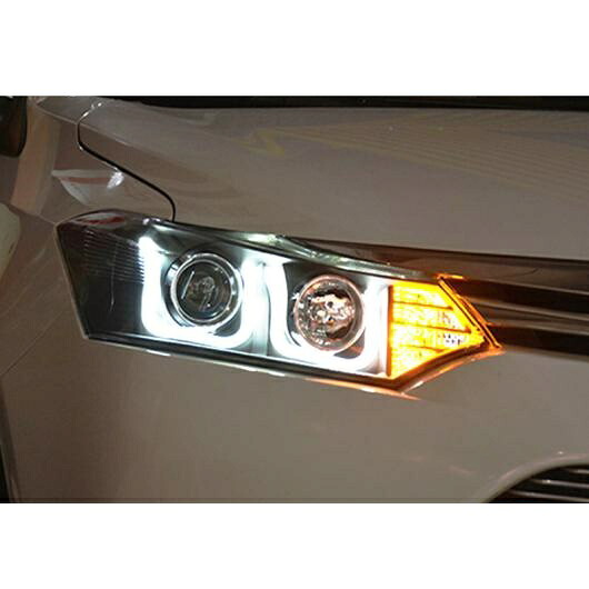 適用: トヨタ ヴィオス ヘッドライト U エンジェルアイ 2013-2016 トヨタ ヴィオス LED ライト バー Q5 バイキセノン レンズ LED バルブ プロジェクター LED ロー ハイ AL-OO-8497 AL Car light|オートパーツエージェンシー