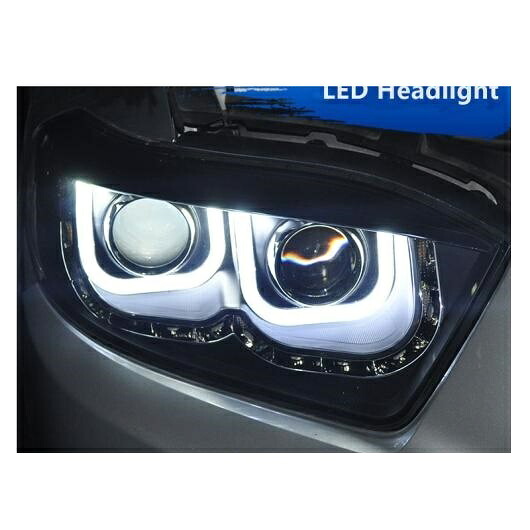 適用: トヨタ 2009-2011 ハイランダー ヘッドライト LED ヘッドライト LED DRL ダブル U エンジェル アイ HID ヘッドライト アクセサリー ハロゲン ヘッドライト AL-OO-8499 AL Car light