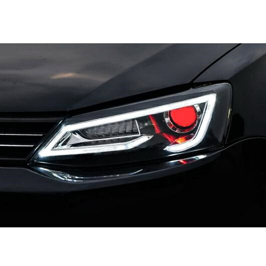 スタイル LED ヘッドライト 適用: VW ジェッタ 2012-2017 ジェッタ ヘッド ランプ LED DRL レンズ ダブル ビーム H7 HID キセノン バイキセノン レンズ ハロゲン ヘッドライト AL-OO-8522 AL Car light｜オートパーツエージェンシー