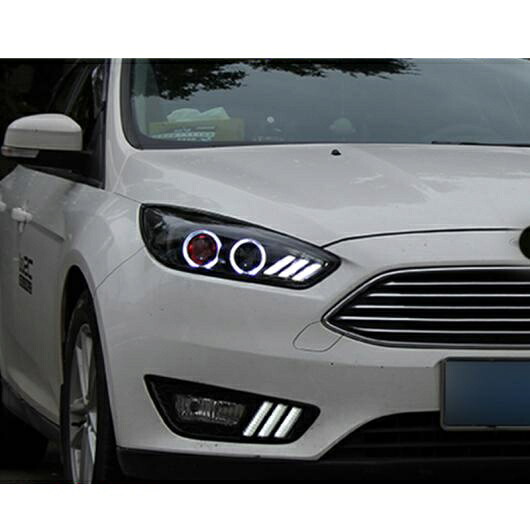 ヘッド ランプ ケース 適用: フォード/FORD フォーカス MK3 ヘッドライト 2015-2018 LED ヘッドライト O エンジェルアイ DRL ムービング ウインカー 4300K～8000K AL-OO-8588 AL Car light