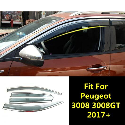 適用: プジョー/PEUGEOT 3008 3008GT 2017-2022 4ピース/セット ボディ スタイリング カバー ウインドウ ガラス ウィンド バイザー レイン/サン ガード 吹き出し口 アクセサリー AL-PP-0139 AL Car parts｜オートパーツエージェンシー