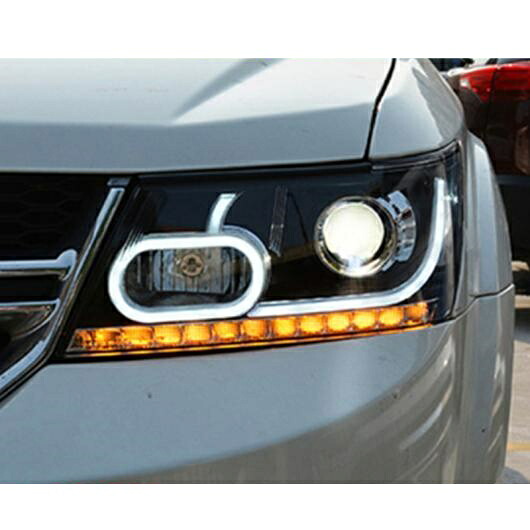 ヘッド ランプ 適用: フィアット/FIAT フリーモント ヘッドライト 2008-2016 ダッジ/DODGE ジャーニー JCUV LED ヘッドライト DRL レンズ ダブル ビーム キセノン 4300K～8000K AL-OO-8741 AL Car light｜オートパーツエージェンシー
