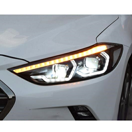 適用: ヒュンダイ/現代/HYUNDAI エラントラ ヘッドライト 2016-2019 LED ヘッドライト DRL バイキセノン レンズ ハイ ロー ビーム パーキング フォグランプ 4300K~8000K AL-OO-8857 AL Car light|オートパーツエージェンシー