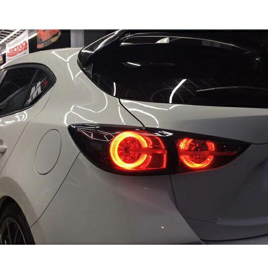 適用: MAZDA3 アクセラ ハッチバック テール ライト 2013-2016 LED テールライト ダイナミック ウインカー リア ランプ DRL+ブレーキ+パーク+サイン AL-OO-8874 AL Car light