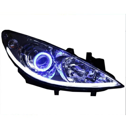 2004-2013 適用: プジョー/PEUGEOT 307 ヘッドライト アセンブリ SEA 5 ダブル ライト レンズ LED エンジェル アイ 307 キセノン HID 4300K ロー ビーム~HID 8000K ロー ビーム AL-OO-8912 AL Car light|オートパーツエージェンシー