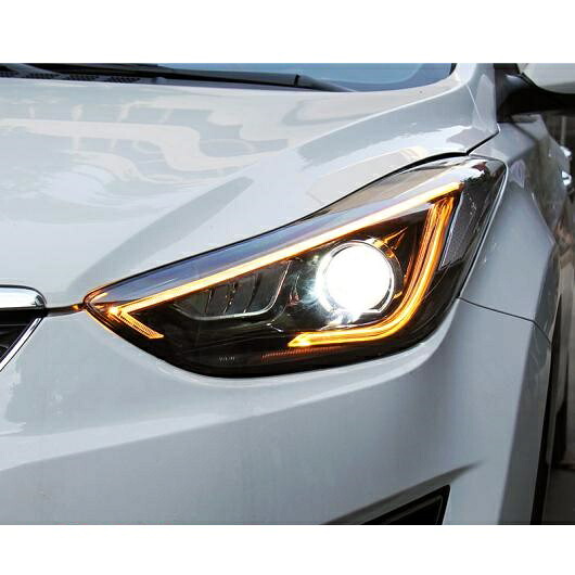 適用: 2012-2017 ヒュンダイ/現代/HYUNDAI エラントラ ヘッドライト MD LED ヘッドライト DRL バイキセノン レンズ ハイ ロー ビーム パーキング 4300K～8000K 35W・55W AL-OO-8918 AL Car light