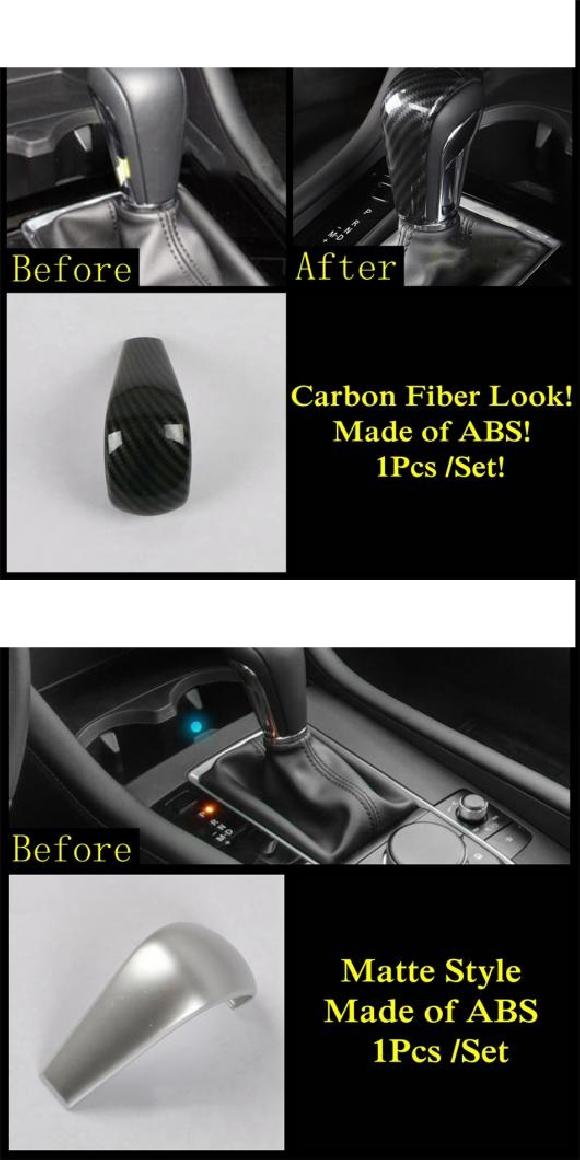 ギア シフター ヘッド ノブ インテリア カバー トリム 適用: MAZDA3 2019-2022/CX-50 2022 2023/CX-30 2020-2022 インテリア カーボン調・マット AL-PP-0395 AL Interior parts for cars