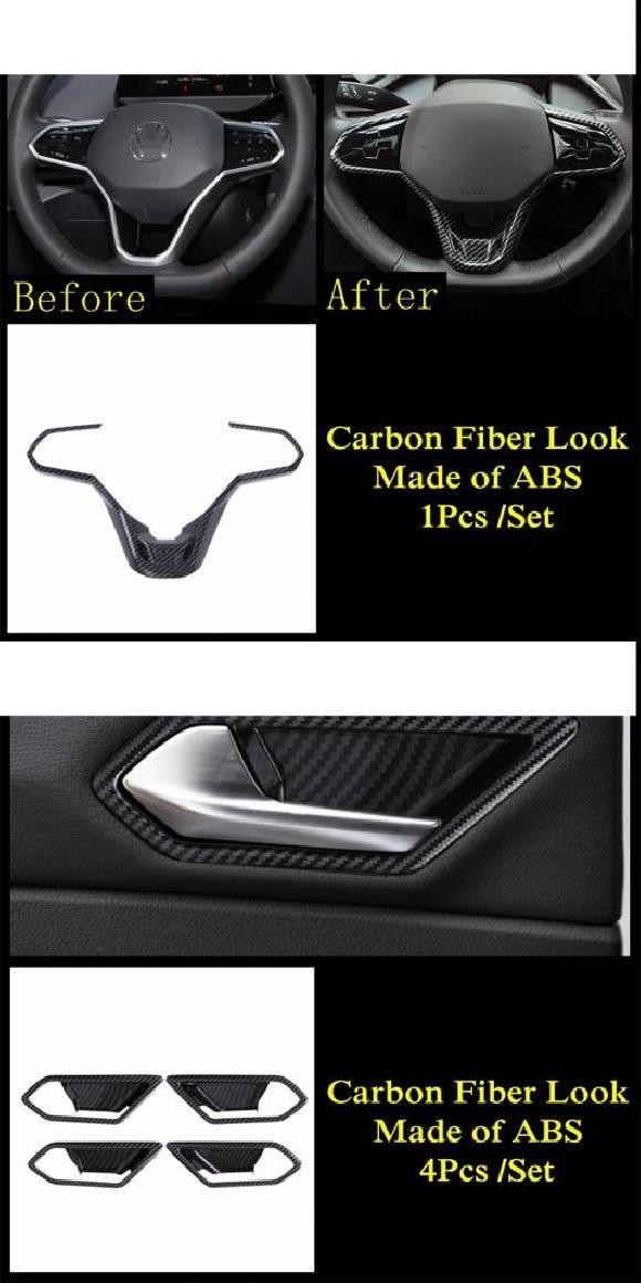 ステアリング ホイール ハンドル ボウル ヘッド ライト ドリンクホルダー パネル カバー トリム 適用: VW フォルクスワーゲン/VOLKSWAGEN ID.4 ID4 2021 2022 カーボンファイバー タイプC・タイプH AL-PP-0398 AL Car parts 16,755円