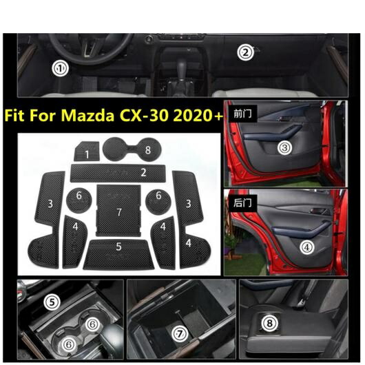 PU レザー センター コントロール スロット パッド ドア カップ アームレスト ウォーター ストレージ ボックス マット クッション 適用: マツダ CX-30 2020-2022 アクセサリー AL-PP-0551 AL Car parts