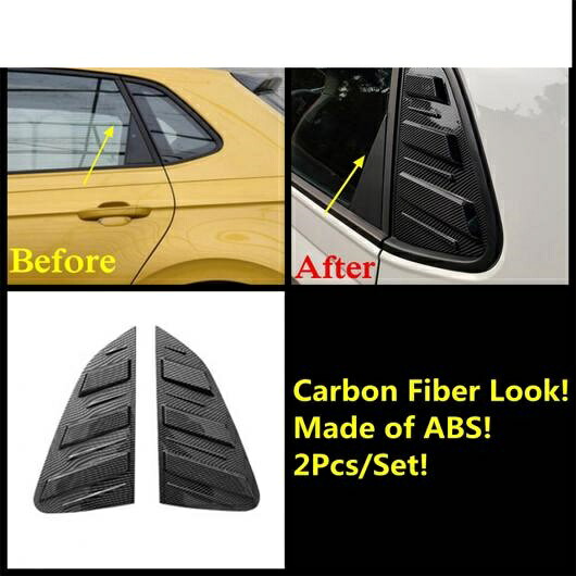 リア ウインドウ トライアングル シャッター 装飾 カバー トリム カーボン調/ブラック アクセサリー 適用: VW フォルクスワーゲン/VOLKSWAGEN ポロ 2019-2022 カーボン調 AL-PP-1275 AL Exterior parts for cars