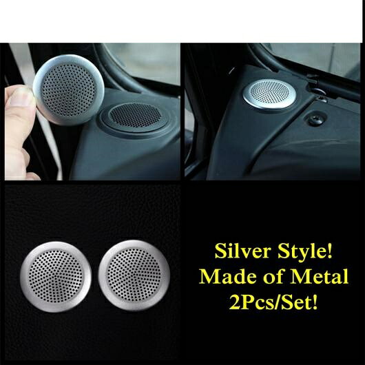 アクセサリー 適用: ジャガー/JAGUAR XE/XF 2016-2019/F-ペース 2017-2020 フロント ステレオ スピーカー オーディオ サウンド ラウドスピーカー フレーム カバー トリム シルバー メタル AL-PP-1521 AL Interior parts for cars