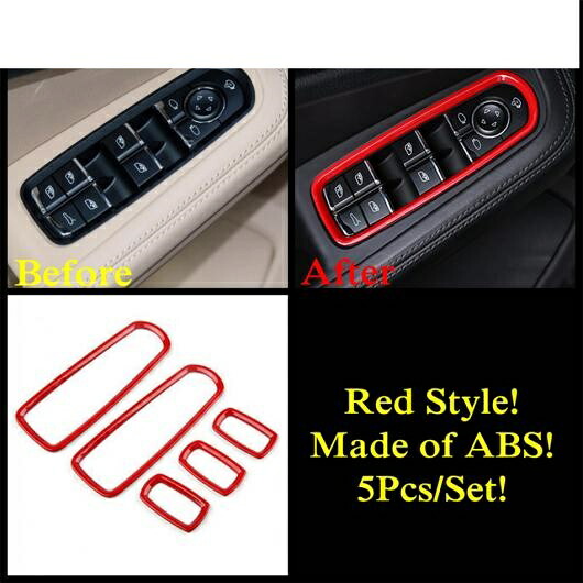 ABS レッド インテリア ウインドウ リフト ヘッド ライト ランプ ボタン カップホルダー パネル カバー トリム アクセサリー 適用: ポルシェ/PORSCHE マカン 2014-2020 タイプA AL-PP-1653 AL Interior parts for cars｜オートパーツエージェンシー