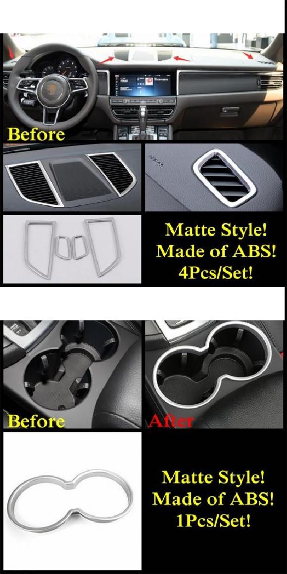 ABS マット インテリア カップホルダー ウインドウ リフト ボタン ダッシュボード AC エア カバー キット トリム アクセサリー 適用: ポルシェ/PORSCHE マカン 2014-2020 タイプB・タイプD AL-PP-1654 AL Interior parts for cars