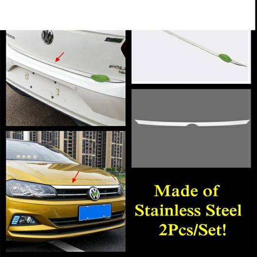 ステンレス スチール アクセサリー 適用: VW フォルクスワーゲン/VOLKSWAGEN ポロ 2019-2022 リア トランク テールゲート メンバー フロント フード レーシング グリル ストリップ カバー タイプC AL-PP-1747 AL Exterior parts for cars