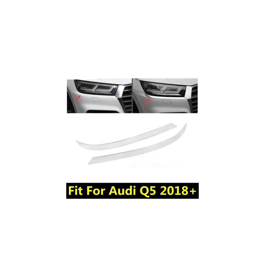 アクセサリー 適用: アウディ/AUDI Q5 2018-2020 フロント ヘッド ライト ランプ アイリッド アイブロー モールディング カバー キット トリム ステンレス スチール エクステリア AL-PP-1788 AL Exterior parts for cars|オートパーツエージェンシー