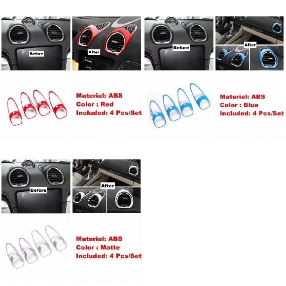 ダッシュボード エアコン AC 吹き出し口 装飾 フレーム カバー トリム 適用: ポルシェ/PORSCHE 718 ケイマン ボクスター 2017-2021 タイプA～タイプE AL-PP-1849 AL Interior parts for cars