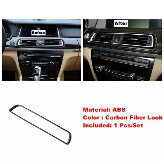 カーボン調 ステアリング ホイール エア AC ギア ヘッド ダッシュボード カバー トリム アクセサリー 適用: BMW 7シリーズ F01 F02 F03 F04 2009-2015 タイプJ AL-PP-1982 AL Interior parts for cars