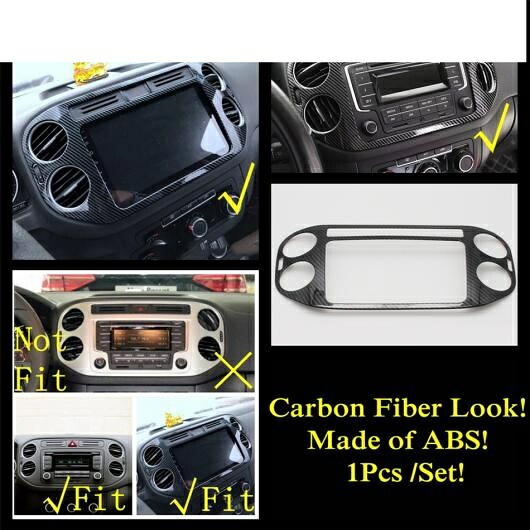 カーボンファイバー アクセサリー 適用: フォルクスワーゲン/VOLKSWAGEN VW ティグアン MK1 2008-2015 センター ストレージ ボックス パネル エア AC 吹き出し口 ハンドル ボウル カバー タイプF AL-PP-1985 AL Interior parts for cars