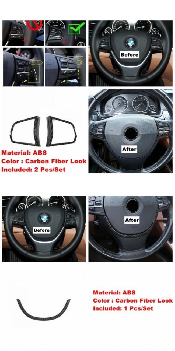 カーボン調 ステアリング ホイール エア AC ギア ヘッド ダッシュボード カバー トリム アクセサリー 適用: BMW 7シリーズ F01 F02 F03 F04 2009-2015 タイプC・タイプD AL-PP-1982 AL Interior parts for cars|オートパーツエージェンシー