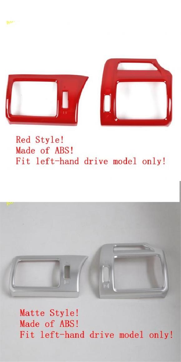 フロント エアコン AC 吹き出し口 装飾 カバー トリム 適用: トヨタ フォーランナー 2010-2019 ABS カーボンファイバー/ レッド・シルバー AL-PP-2044 AL Interior parts for cars