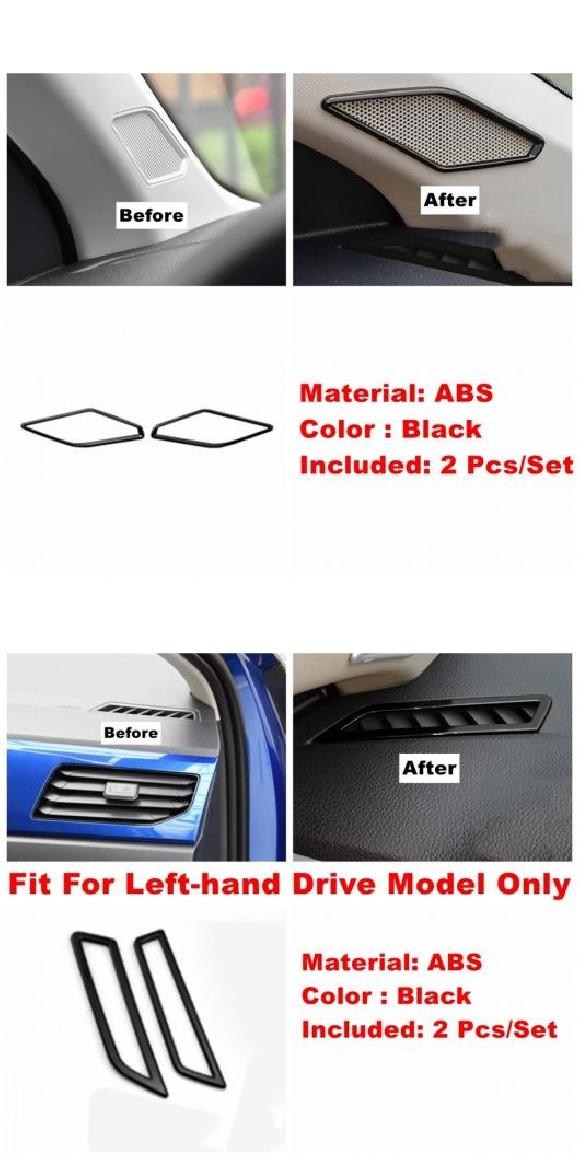 ブラック インテリア キット ガラス リフト ボタン ピラー A スピーカー エア AC ギア ボックス パネル カバー トリム 適用: VW ポロ 2019-2022 アクセサリー タイプA・タイプI AL-OO-9044 AL Interior parts for cars