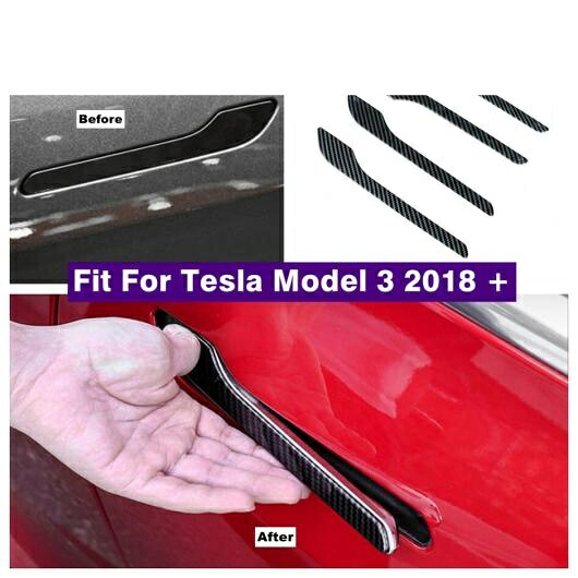 アウトサイド ドア プル ドアノブ ハンドル キャップ カバー トリム 適用: テスラ/TESLA モデル 3 2018-2021 カーボン調 アクセサリー エクステリア AL-OO-9169 AL Exterior parts for cars｜オートパーツエージェンシー