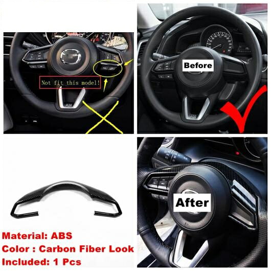 カーボン調 インテリア キット ステアリング ホイール/エア AC/ギア ボックス パネル/リード ライト カバー トリム 適用: MAZDA3 2017 2018 モデル B AL-OO-9355 AL Interior parts for cars