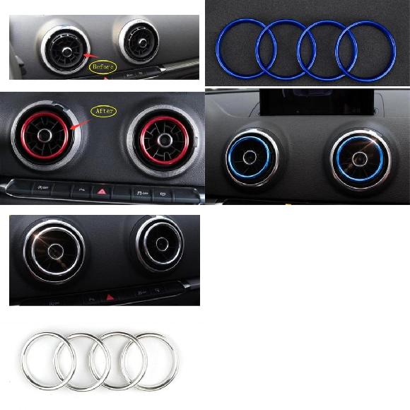 エア AC コンディション 吹き出し口 リング カバー トリム 4 ピース 適用: アウディ/AUDI Q2 2017-2021/A3 2014-2018/S3 2014-2018 インテリア モデル A～モデル C AL-OO-9405 AL Interior parts for cars｜オートパーツエージェンシー