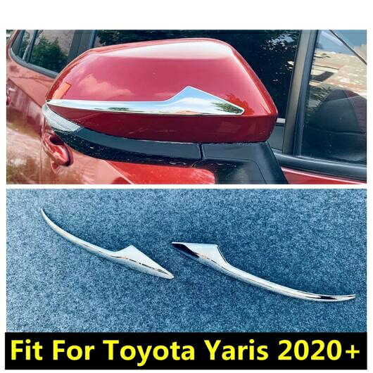 バックミラー ミラー キャップ 保護 ストライプ カバー トリム 適用: トヨタ ヤリス ヴィッツ 2020 2021 ABS クローム エクステリア キット アクセサリー AL-OO-9509 AL Exterior parts for cars｜オートパーツエージェンシー 7,589円