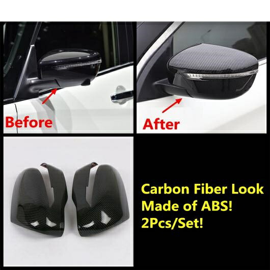 バックミラー ミラー 保護 キット カバー トリム ABS クローム/カーボン調 エクステリア 適用: 日産 セレナ 2016-2020 カーボン調 AL-OO-9516 AL Exterior parts for cars