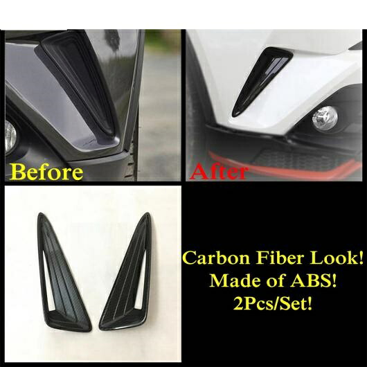 フロント フォグライト グリル フェンダー ランプ モールディング カバー キット トリム ABS クローム アクセサリー 適用: トヨタ C-HR CHR 2016 2017 2018 2019 カーボン調 AL-OO-9686 AL Exterior parts for cars