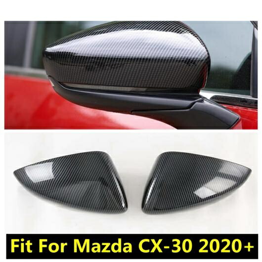 適用: マツダ CX30 CX-30 2020 2021 2022 バックミラー ミラー サイド ウイング キャップ 装飾 カバー トリム カーボンファイバー エクステリア アクセサリー AL-OO-9749 AL Exterior parts for cars