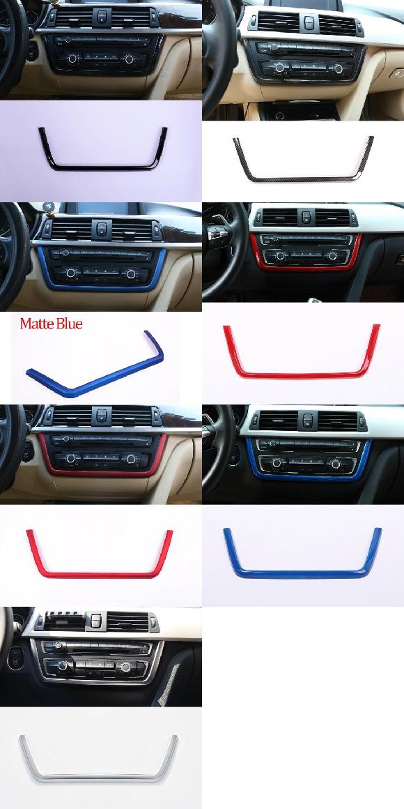 ABS インテリア センター コントロール CD パネル フレーム カバー ステッカー トリム 適用: BMW 3 4シリーズ 3シリーズ GT F30 F36 316 318 320 2013-2019 ブラック～シルバー AL-PP-2225 AL Interior parts for cars