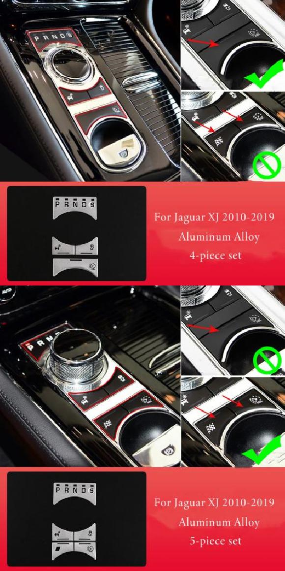 適用: ジャガー/JAGUAR XF XJ 2010-2019 オート セントラル コントロール ギア シフト パネル ボタン カバー ステッカー トリム インテリア XJ 2010 2019 AL-PP-2410 AL Interior parts for cars