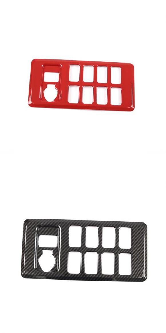 ABS カーボン セントラル エアコン モード パネル カバー 装飾 ステッカー トリム アクセサリー 適用: トヨタ FJ クルーザー 2007-2021 レッド・カーボン調 AL-PP-2757 AL Interior parts for cars