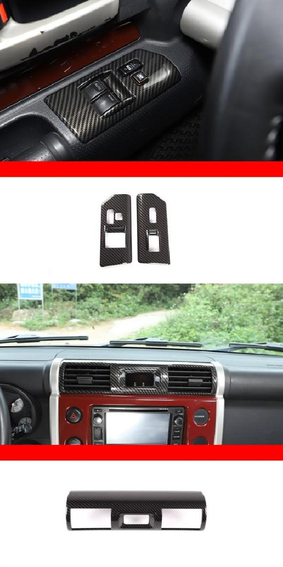 適用: トヨタ FJ クルーザー 2007-2021 インナー ハンドル ステアリング ホイール ダッシュボード ギア パネル ステッカー インテリア 7・11 AL-PP-2865 AL Car parts