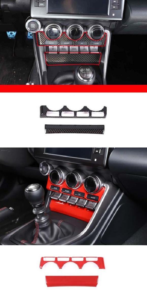 適用: トヨタ 86/スバル BRZ 2022 アクセサリー インテリア カーボンファイバー エアコン CD コンソール パネル カバー トリム オート スタイリング タイプA・タイプB AL-PP-2893 AL Car parts