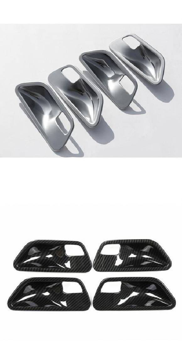 適用: BMW 3 4シリーズ F30 F31 F32 F35 2013-2019 カーボンファイバー インテリア ドア ハンドル ボウル フレーム カバー トリム ステッカー アクセサリー シルバー・カーボン調 AL-PP-3272 AL Interior parts for cars