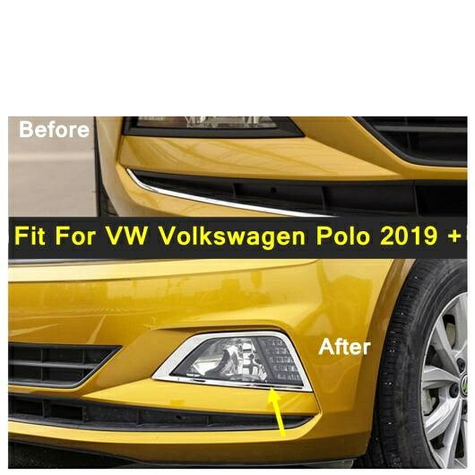 オート フロント バンパー フォグライト ランプ フレーム カバー トリム ステンレス スチール エクステリア アクセサリー 適用: VW フォルクスワーゲン/VOLKSWAGEN ポロ 2019 2020 2021 AL-PP-3730 AL Exterior parts for cars|オートパーツエージェンシー