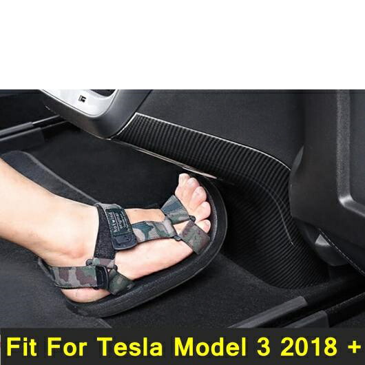 リア アームレスト ボックス アンチ キック パネル エア コンディション AC カバー トリム 適用: テスラ/TESLA モデル 3 2018-2021 ABS カーボンファイバー AL-PP-3912 AL Interior parts for cars