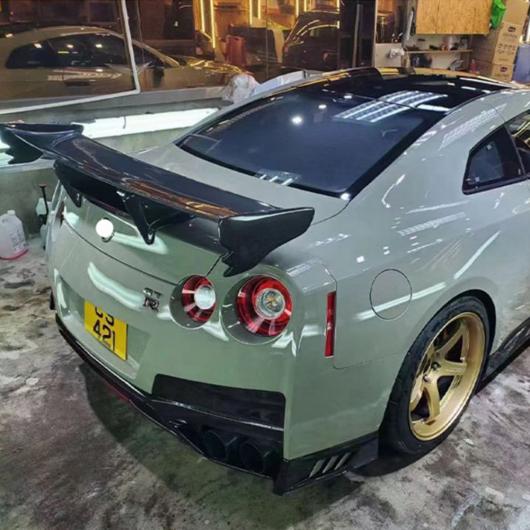 リアル カーボンファイバー リア ウイング スポイラー 適用: 日産 GTR R35 スタイリング チューニング ニスモ ブレーキ テールライト GT ビッグ リア ウイング カーボンファイバー AL-OO-2635 AL Exterior parts for cars