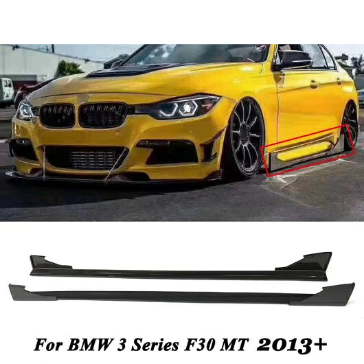 リアル カーボンファイバー サイド スカート エクステンション トリム リップ 適用: BMW 3シリーズ F30 MT 2013 + チューニング カーボン AL-OO-2549 AL Exterior parts for cars